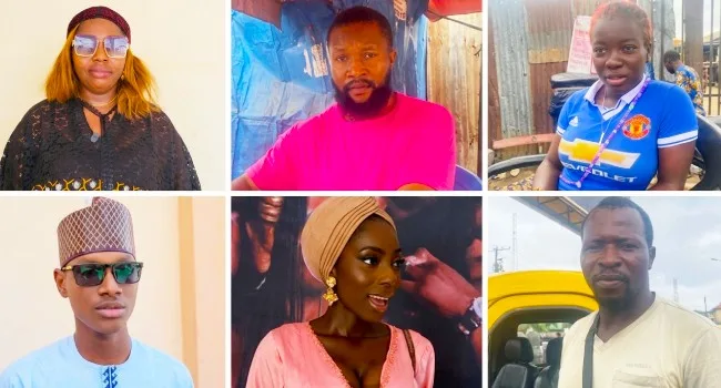 Collage showing six Nigerians featured in a report about the country's 66th independence anniversary