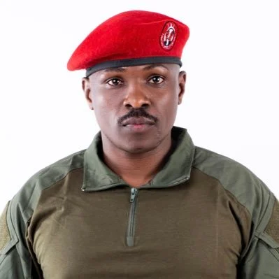 Portrait of Kenyan presidential candidate Patrick Osoi wearing a red beret